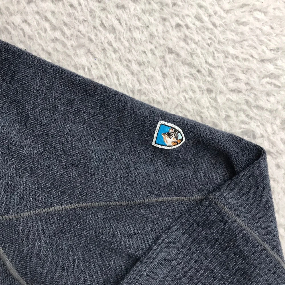 Kuhl Revel 1/4 Zip Pullover Mens L Blue Heathered Lightweight Fleece Sweater